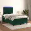 Image de Sommier À Lattes De Lit Avec Matelas Led Vert Foncé 120x200 Cm Vidaxl