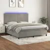 Image de Sommier À Lattes De Lit Avec Matelas Led Gris Clair 160x200 Cm Vidaxl