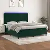 Image de Sommier À Lattes De Lit Avec Matelas Led Vert Foncé 160x200 Cm Vidaxl