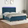 Image de Sommier À Lattes De Lit Avec Matelas Led Bleu Foncé 160x200 Cm Vidaxl