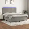Image de Sommier À Lattes De Lit Avec Matelas Led Gris Clair 180x200 Cm Vidaxl