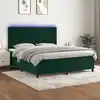 Image de Sommier À Lattes De Lit Et Matelas Et Led Vert Foncé 180x200 Cm Vidaxl