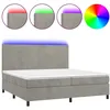 Image de Sommier À Lattes De Lit Avec Matelas Led Gris Clair 200x200 Cm Vidaxl