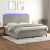 Image de vidaXL Sommier à Lattes de Lit avec Matelas LED Lit Rembourré avec Tête de Lit Lit Double Lit Adulte de Chambre Moderne 3136023