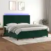 Image de Sommier À Lattes De Lit Avec Matelas Led Vert Foncé 200x200 Cm Vidaxl