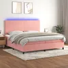 Image de Sommier À Lattes De Lit Et Matelas Led Rose 200x200 Cm Velours Vidaxl