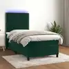 Image de Sommier À Lattes De Lit Matelas Et Led Vert Foncé 100x200 Cm Vidaxl
