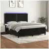 Image de Clicnbuy - lits & cadres de lit - sommier tapissier avec matelas et led noir 160x200 cm velours