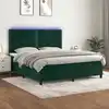 Image de Sommier À Lattes De Lit Matelas Et Led Vert Foncé 180x200 Cm Vidaxl