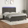 Image de Sommier À Lattes De Lit Matelas Et Led Gris Foncé 180x200 Cm Vidaxl