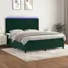 Image de Sommier À Lattes De Lit Matelas Et Led Vert Foncé 180x200 Cm Vidaxl