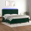 Image de Sommier À Lattes De Lit Matelas Et Led Vert Foncé 200x200 Cm Vidaxl