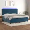 Image de Sommier À Lattes De Lit Matelas Led Bleu Foncé 200x200 Cm Vidaxl
