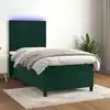 Image de Sommier À Lattes De Lit Matelas Led Vert Foncé 80x200cm Velours Vidaxl