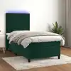 Image de Sommier À Lattes De Lit Avec Matelas Led Vert Foncé 100x200 Cm Vidaxl