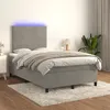 Image de Sommier À Lattes De Lit Avec Matelas Led Gris Clair 120x200 Cm Vidaxl