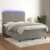 Image de Sommier À Lattes De Lit Avec Matelas Led Gris Clair 140x190 Cm Vidaxl
