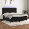 Image de Sommier À Lattes De Lit Avec Matelas Led Noir 180x200cm Velours Vidaxl