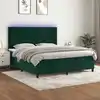 Image de Sommier À Lattes De Lit Avec Matelas Led Vert Foncé 180x200 Cm Vidaxl