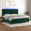 Image de Sommier À Lattes De Lit Avec Matelas Led Vert Foncé 200x200 Cm Vidaxl