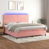Image de Sommier À Lattes De Lit Avec Matelas Led Rose 200x200cm Velours Vidaxl