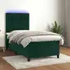 Image de Sommier À Lattes De Lit Avec Matelas Led Vert Foncé 100x200 Cm Vidaxl