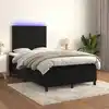 Image de Sommier À Lattes De Lit Avec Matelas Led Noir 120x200cm Velours Vidaxl