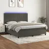 Image de Sommier À Lattes De Lit Matelas Et Led Gris Foncé 180x200 Cm Vidaxl