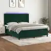Image de Sommier À Lattes De Lit Matelas Et Led Vert Foncé 180x200 Cm Vidaxl