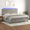 Image de Sommier À Lattes De Lit Matelas Et Led Gris Clair 200x200 Cm Vidaxl