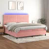 Image de Sommier À Lattes De Lit Matelas Et Led Rose 200x200 Cm Velours Vidaxl