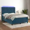 Image de Sommier    Lattes De Lit Matelas Et Led Bleu Fonc © 140x200 Cm Vidaxl