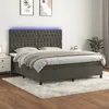 Image de Sommier À Lattes De Lit Matelas Et Led Gris Foncé 180x200 Cm Vidaxl