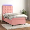 Image de Sommier    Lattes De Lit Matelas Et Led Rose 80x200 Cm Velours Vidaxl