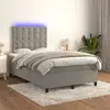 Image de Sommier À Lattes De Lit Matelas Et Led Gris Clair 120x200 Cm Vidaxl