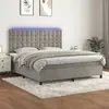 Image de Sommier À Lattes De Lit Matelas Et Led Gris Clair 180x200 Cm Vidaxl