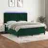 Image de Sommier À Lattes De Lit Matelas Et Led Vert Foncé 180x200 Cm Vidaxl