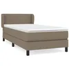 Image de Sommier À Lattes De Lit Avec Matelas Taupe 90x190 Cm Tissu Vidaxl