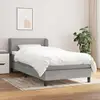 Image de Sommier À Lattes De Lit Avec Matelas Gris Clair 100x200cm Tissu Vidaxl