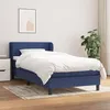 Image de Sommier À Lattes De Lit Avec Matelas Bleu 100x200 Cm Tissu Vidaxl