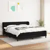 Image de Sommier À Lattes De Lit Avec Matelas Noir 180x200 Cm Tissu Vidaxl