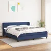 Image de Sommier    Lattes De Lit Avec Matelas Bleu 180x200 Cm Tissu Vidaxl