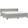 Image de Sommier À Lattes De Lit Avec Matelas Gris Clair 200x200cm Tissu Vidaxl