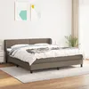 Image de Sommier À Lattes De Lit Avec Matelas Taupe 180x200 Cm Tissu Vidaxl