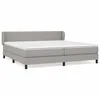 Image de Sommier À Lattes De Lit Avec Matelas Gris Clair 200x200cm Tissu Vidaxl