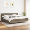 Image de Sommier À Lattes De Lit Avec Matelas Taupe 200x200 Cm Tissu Vidaxl