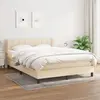 Image de Sommier À Lattes De Lit Avec Matelas Crème 140x190 Cm Tissu Vidaxl