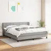 Image de 3126253 vidaXL Lit à sommier tapissier avec matelas Gris clair 160x200cm Tissu