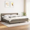 Image de Sommier À Lattes De Lit Avec Matelas Taupe 200x200 Cm Tissu Vidaxl