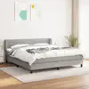 Image de Sommier À Lattes De Lit Avec Matelas Gris Clair 160x200cm Tissu Vidaxl